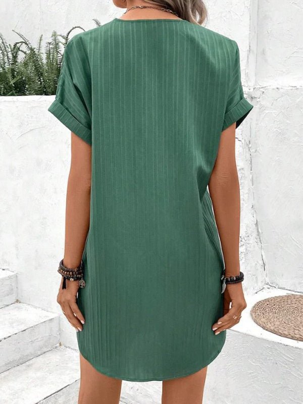 Women's V-Neck Mini Shift Dress