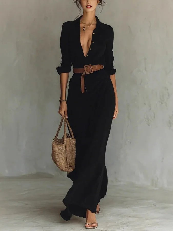 Wrap Maxi Dress - Black