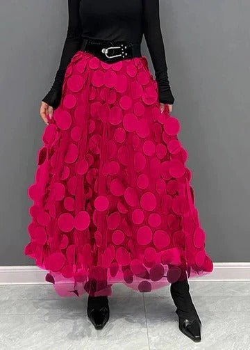 Women's High-Waisted Tulle Maxi Skirt - Pink