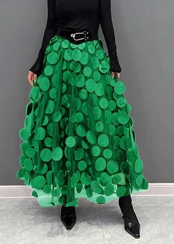 Women's High-Waisted Tulle Maxi Skirt - Light Green