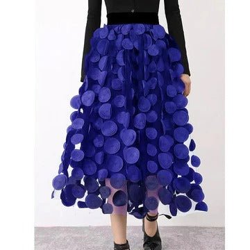 Women's High-Waisted Tulle Maxi Skirt - Blue