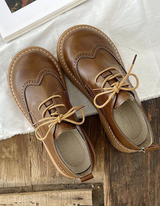 Unisex Faux Leather Brogue Oxfords