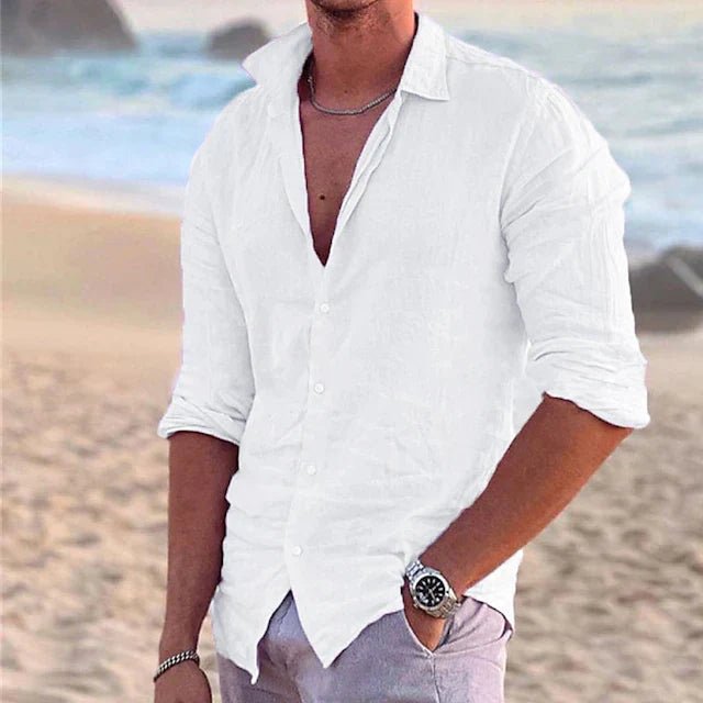 Men's Beach Shirt - White