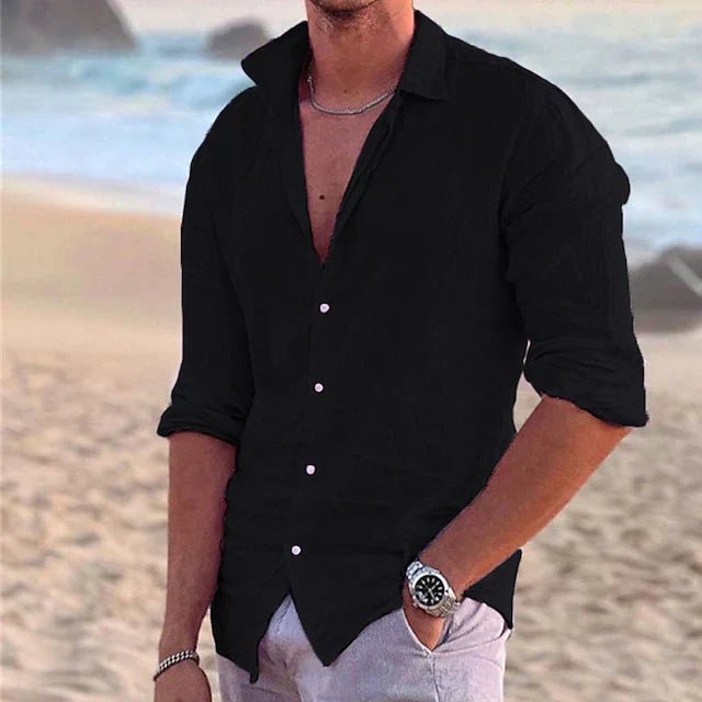 Men's Beach Shirt - Black