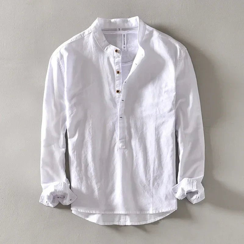 Men's Henley Shirt - White