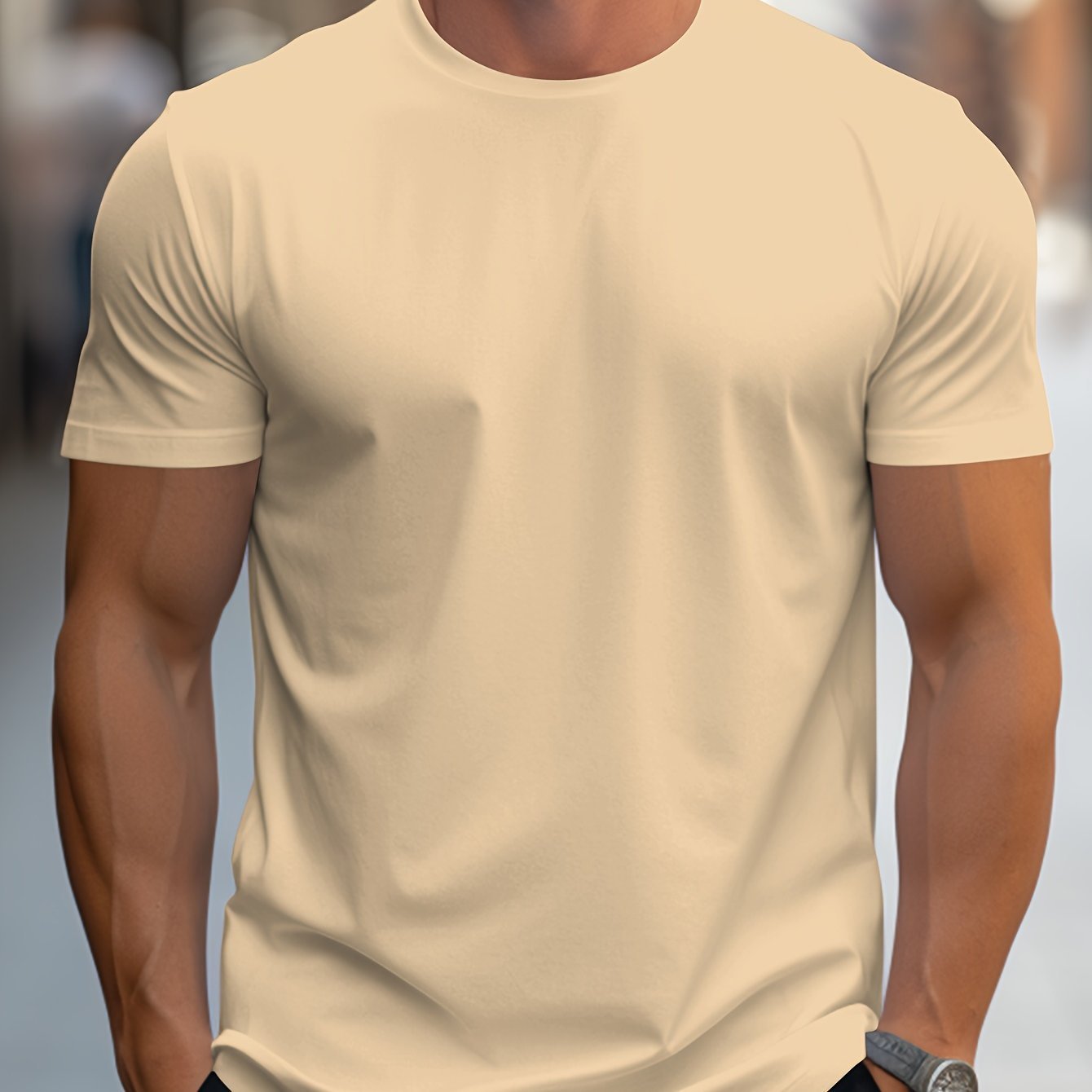 Men's Slim T-Shirt - Beige