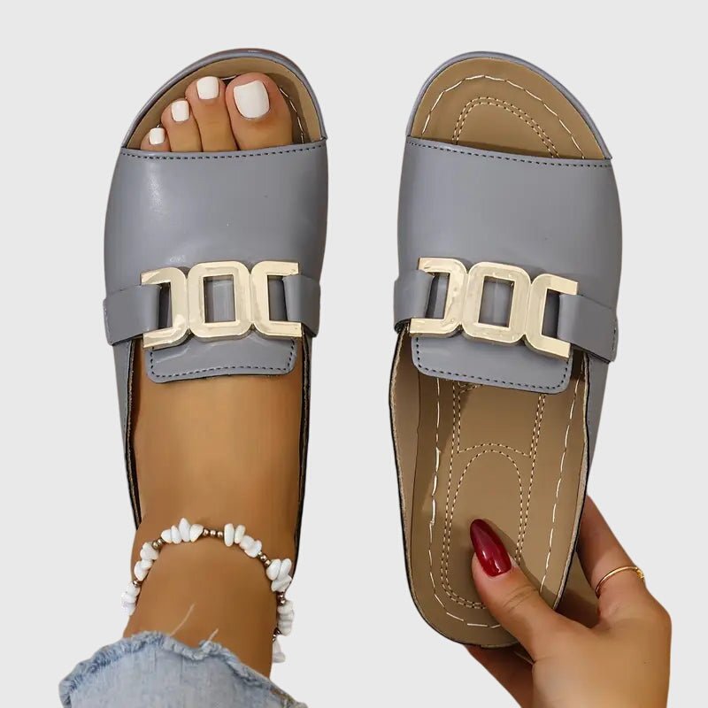 Women's Platform Slide Sandals - Gray