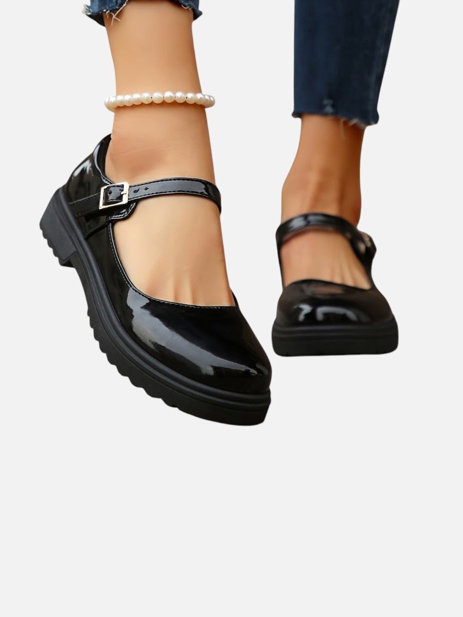 Women's Patent Platform Mary Janes