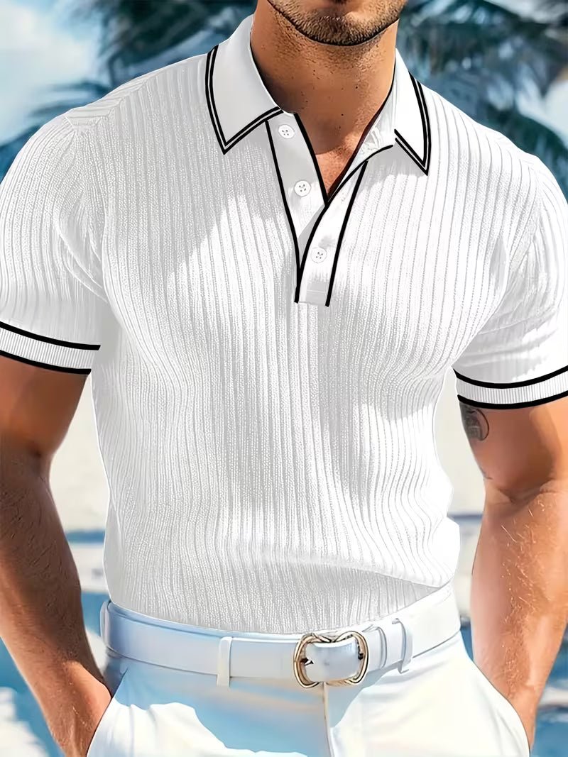 Men's Knit Polo Shirt - White