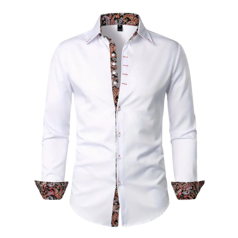 Men's Slim Paisley Shirt - White