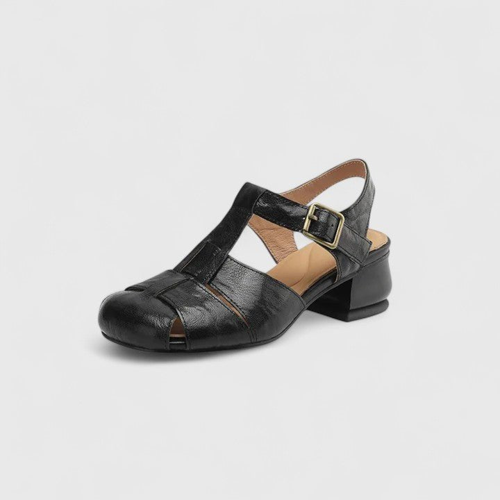Women's Leather Block Heel Sandals
