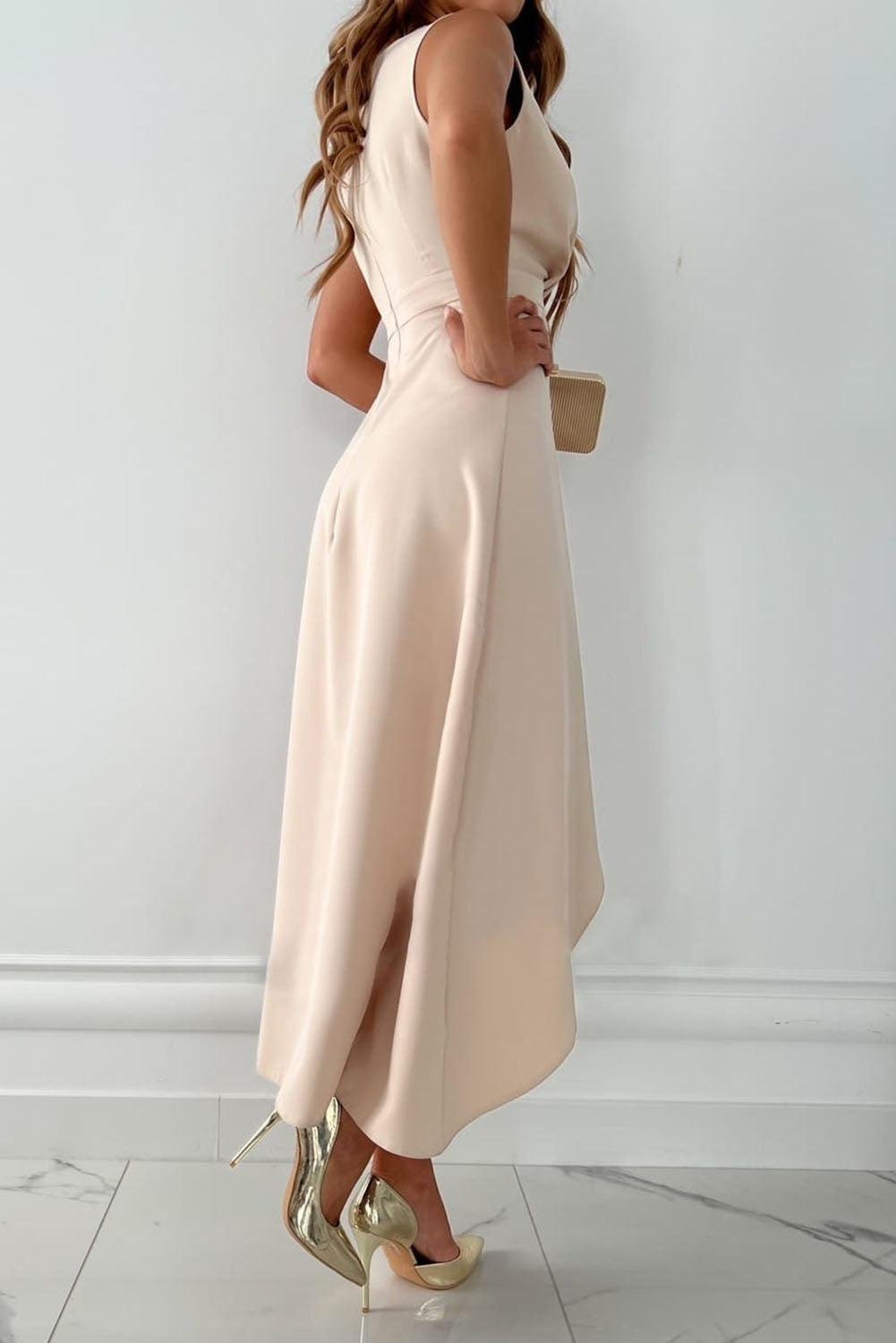 Women's Wedding Guest Satin Maxi Dress