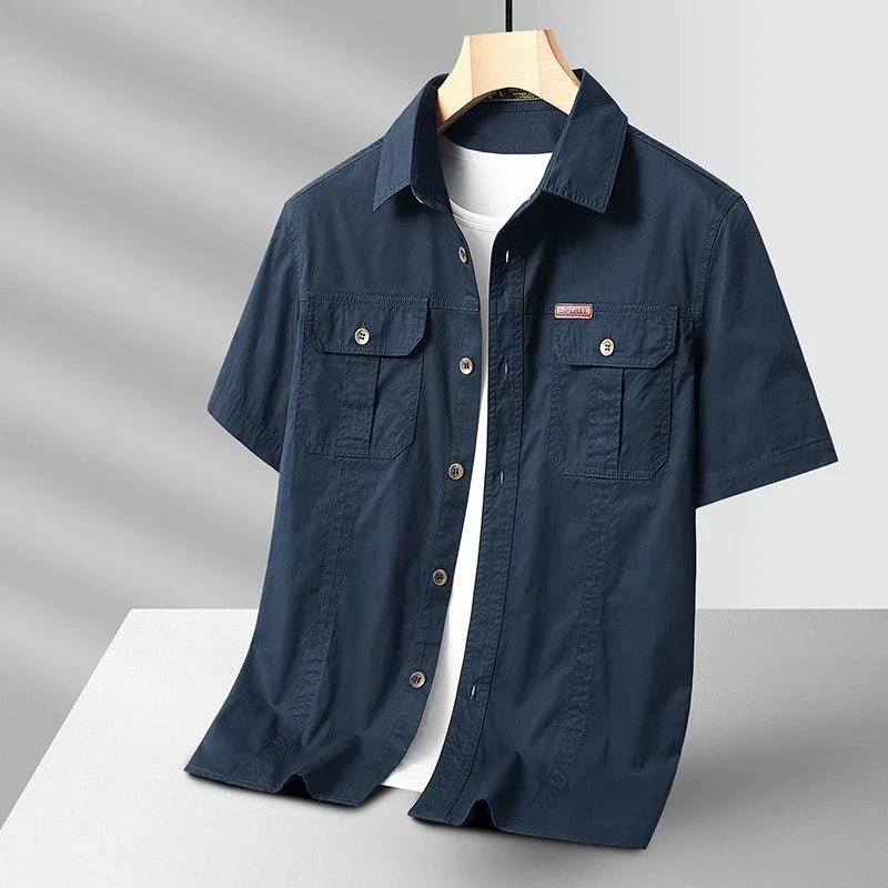 Men's Cargo Utility Shirt - Navy Blue