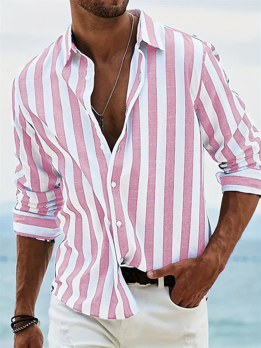 Men's Striped Shirt - Pink