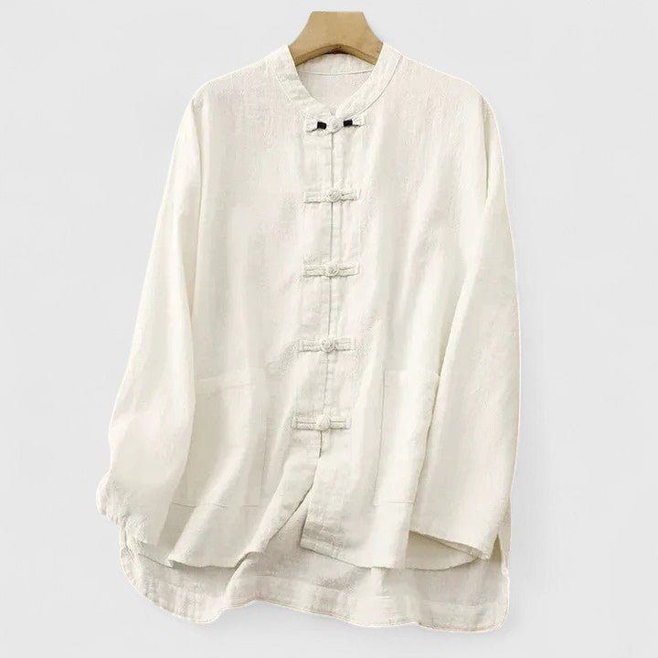 Men's Tang-Style Shirt Jacket - White