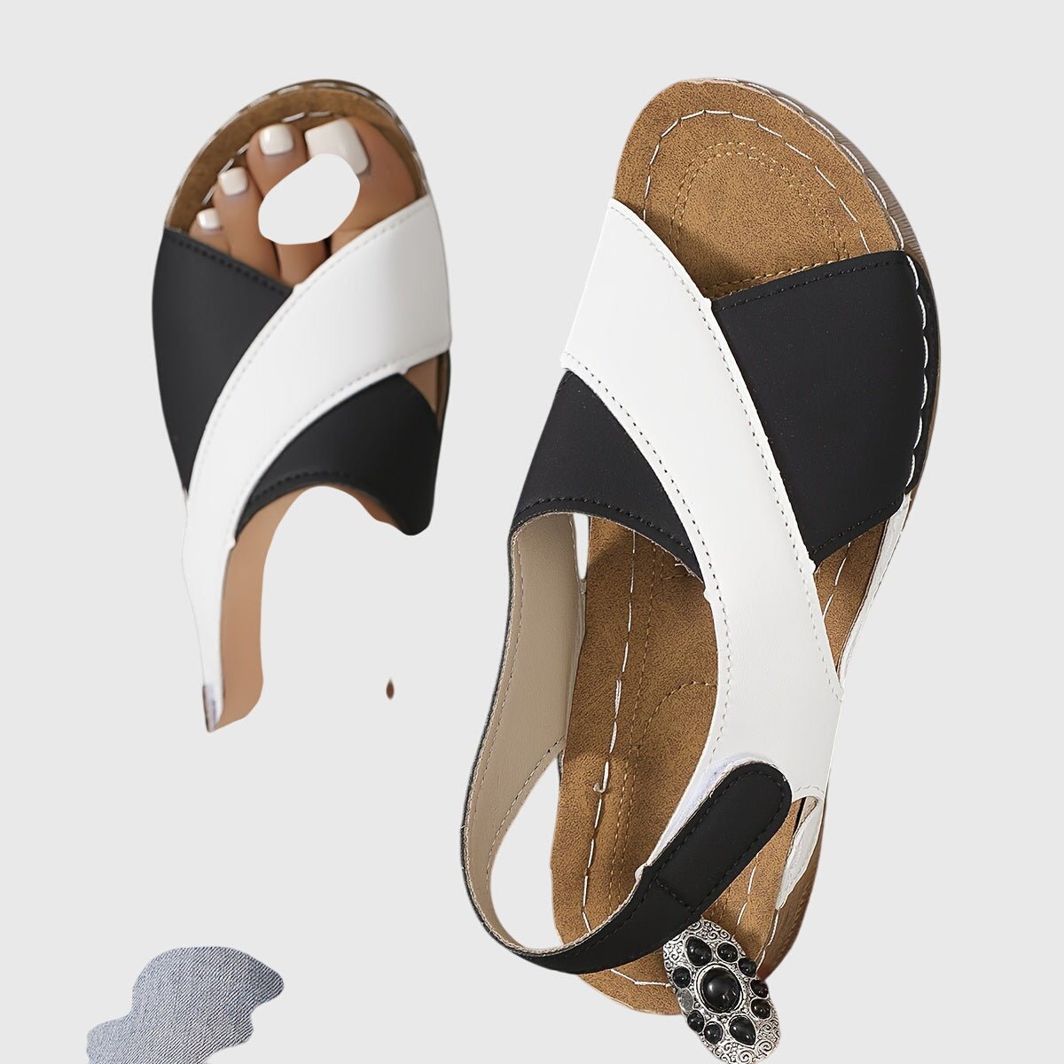 Women's Faux Leather Wedge Sandals