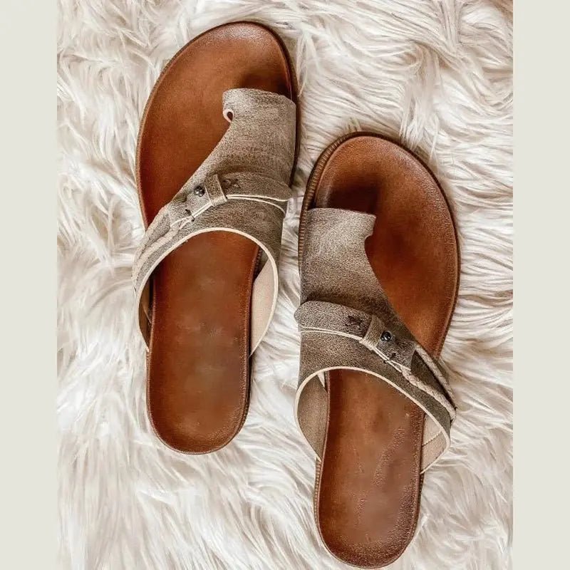 Women's Platform Thong Sandals - Khaki