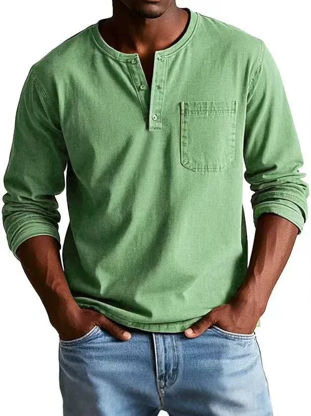 Men's Henley Shirt - Green