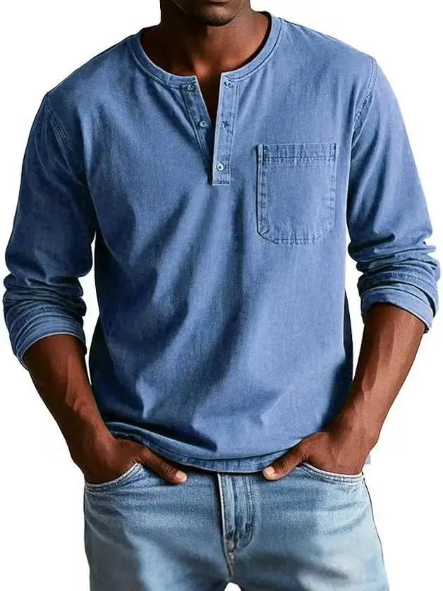 Men's Henley Shirt - Blue