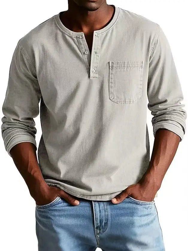 Men's Henley Shirt - White