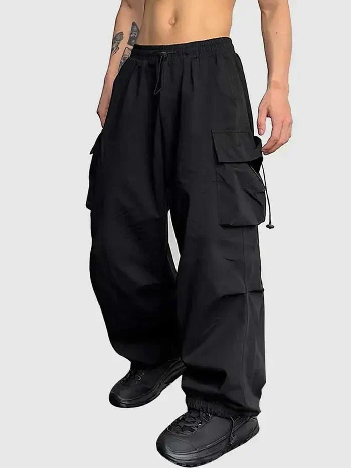Men's Oversized Cargo Pants - Black