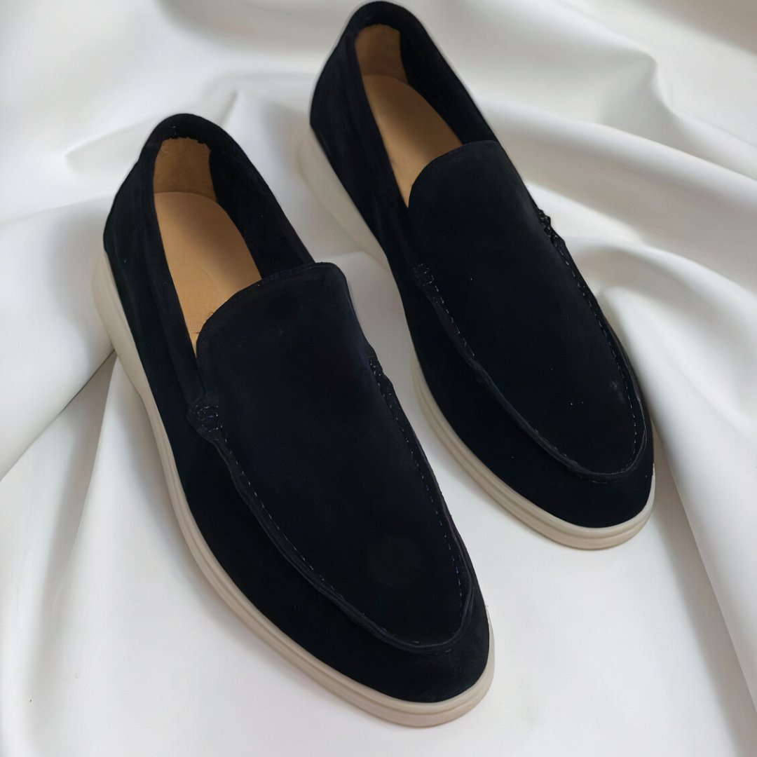 Men's Suede Loafers - Black