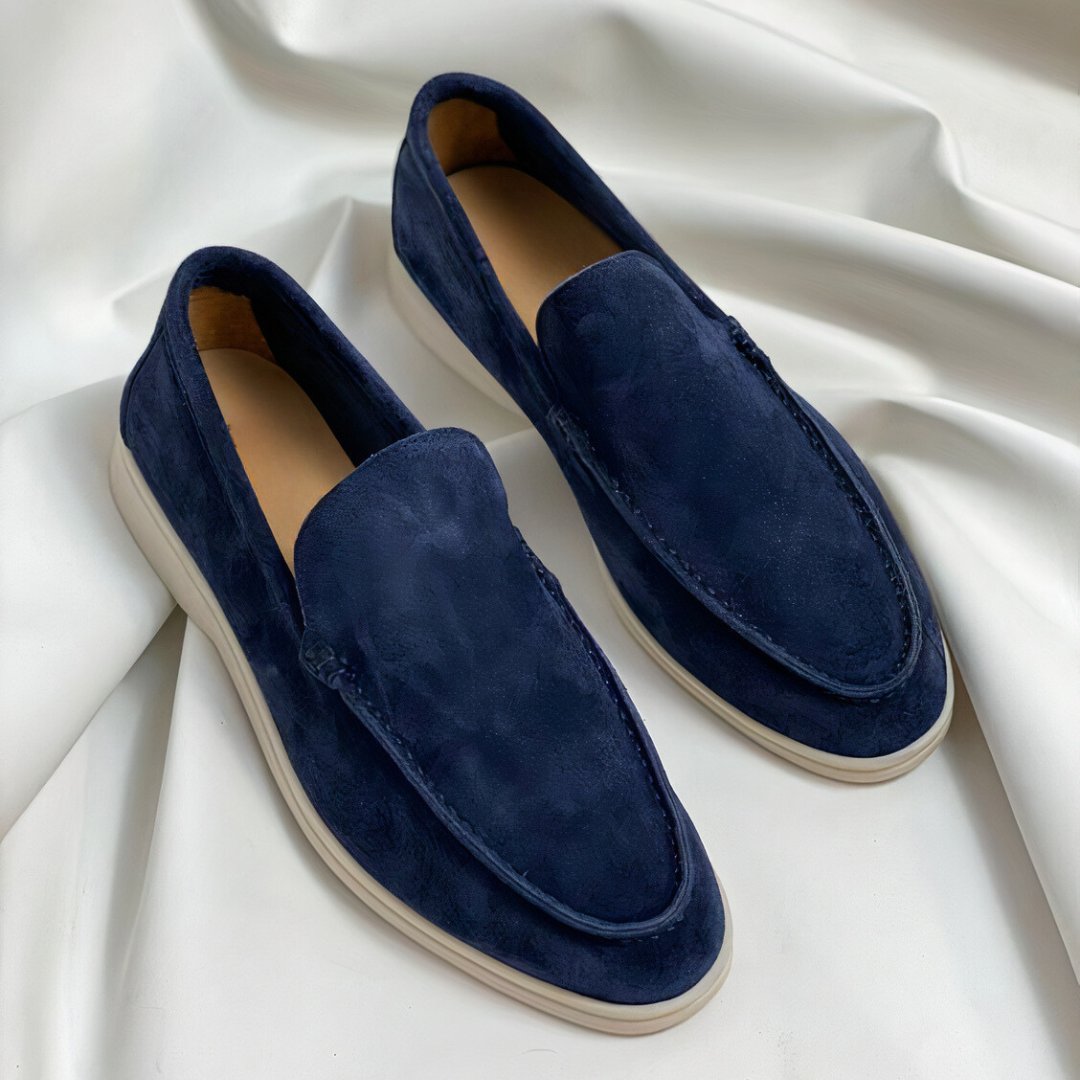Men's Suede Loafers - Dark Blue