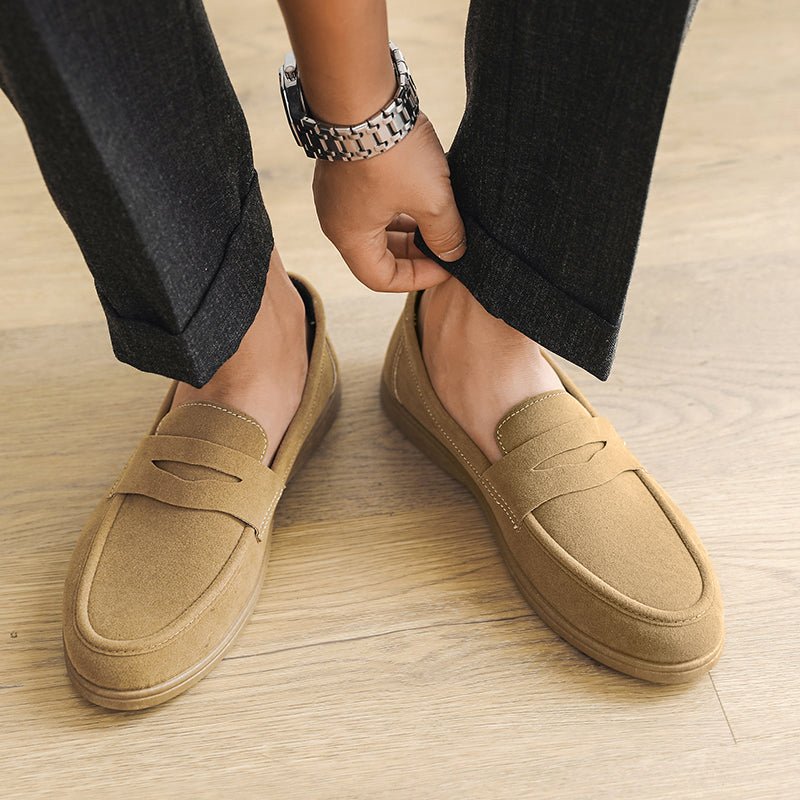 Men's Suede Penny Loafers