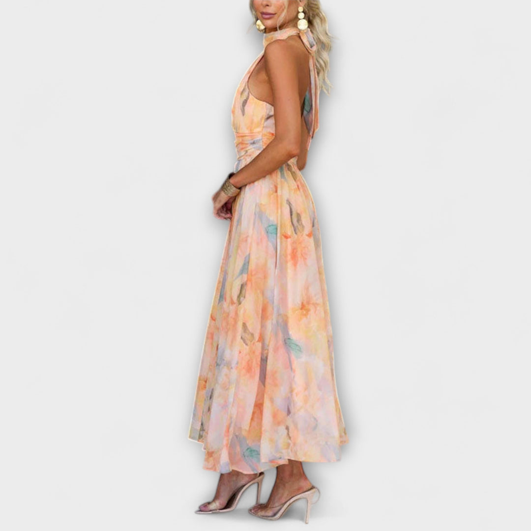 Laura™ | Halter Neck Maxi Dress