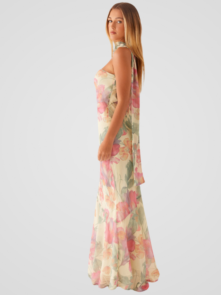 Helen™ | Floral Chiffon Bandeau Dress