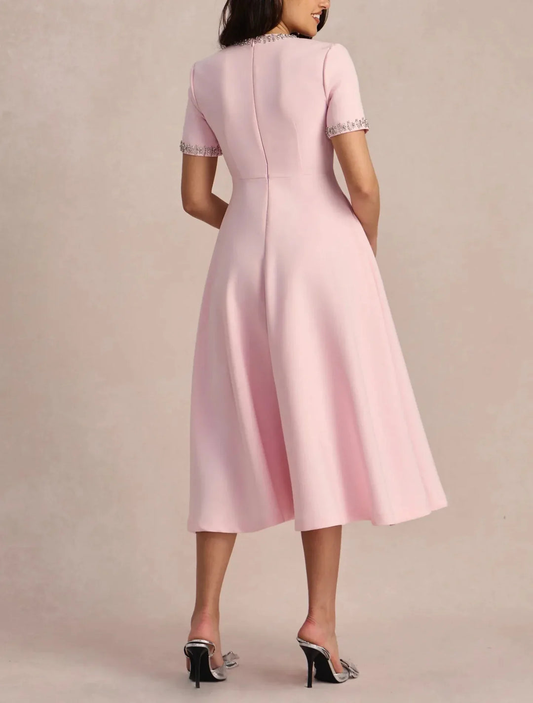 Beverly™ | Women's Flared Dress with Bows and Beads