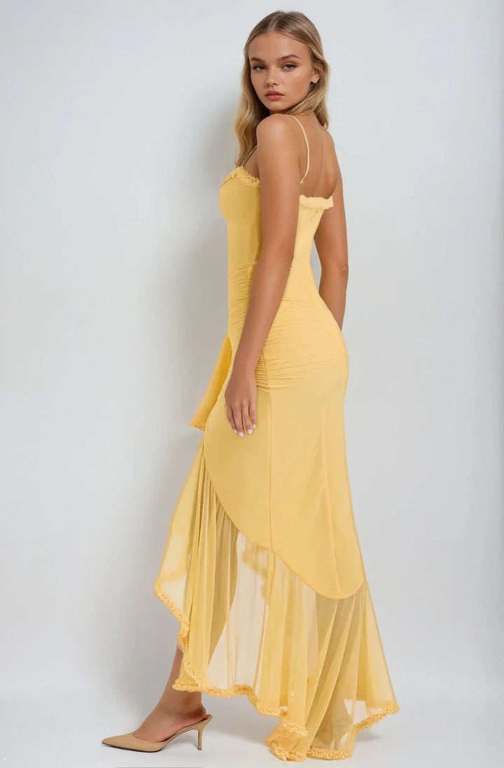 June™ | Yellow Mesh Maxi Dress
