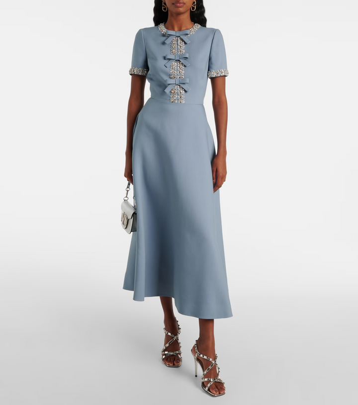 Beverly™ | Women's Flared Dress with Bows and Beads