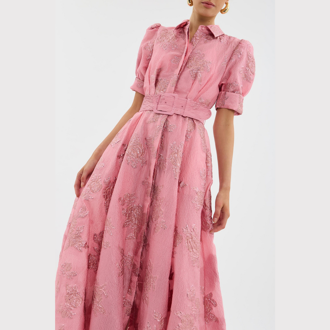 Judith™ | Pink Dress with Puff Sleeves