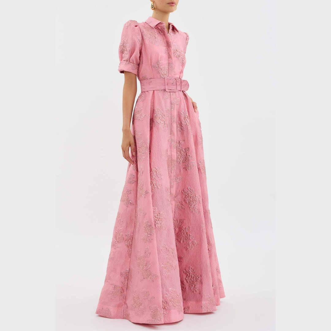 Judith™ | Pink Dress with Puff Sleeves