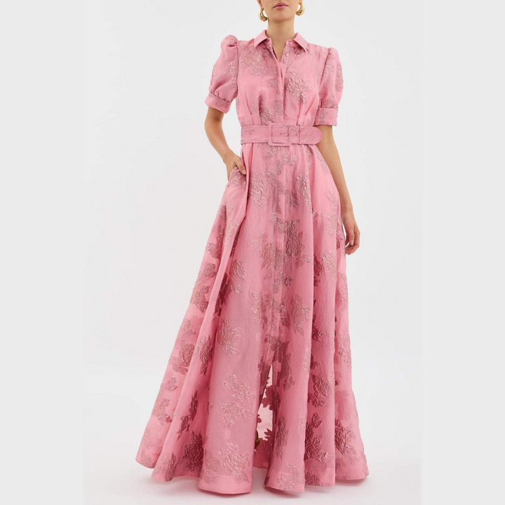 Judith™ | Pink Dress with Puff Sleeves
