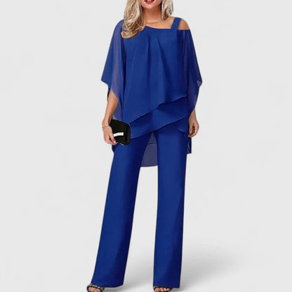Formal Evening Two Piece Set - Sapphire Blue
