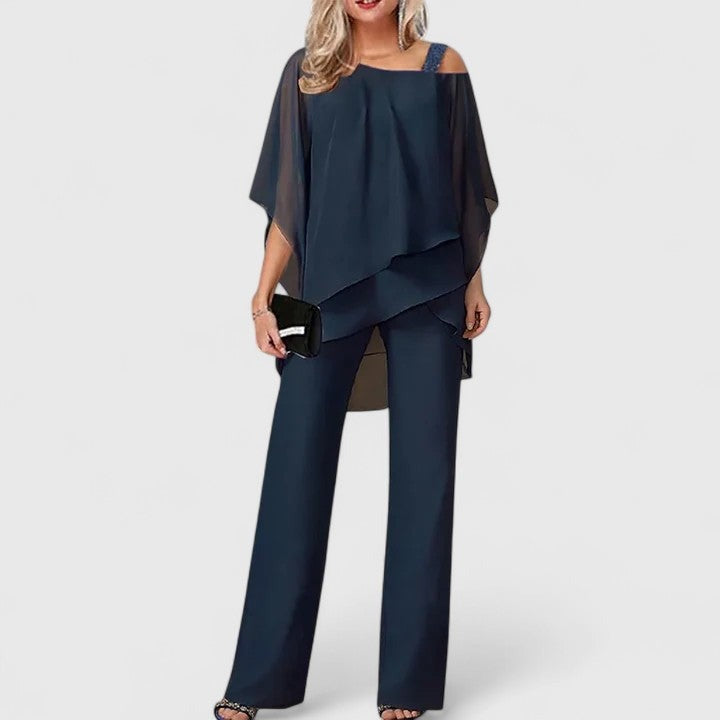 Formal Evening Two Piece Set - Dark Blue