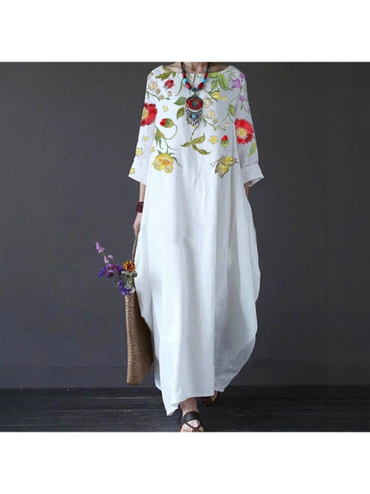 Embroidered Floral Maxi Dress