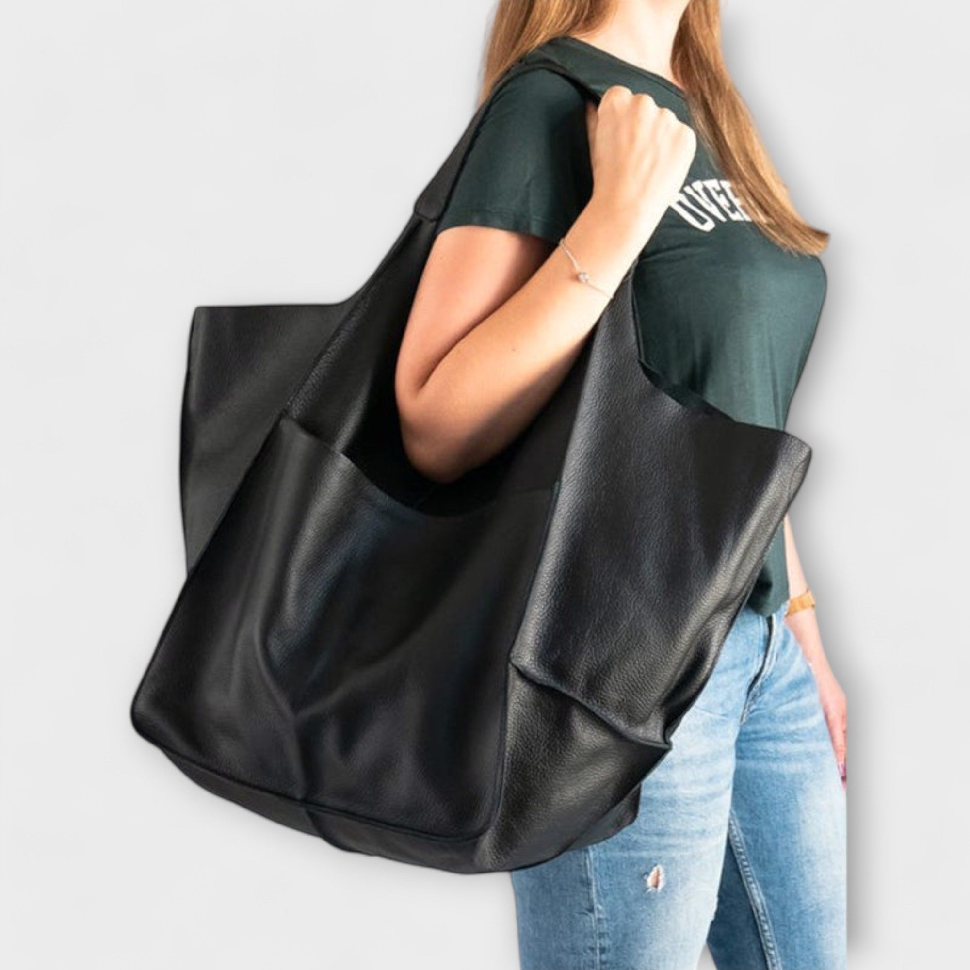 Women's Oversized Faux Leather Hobo Bag