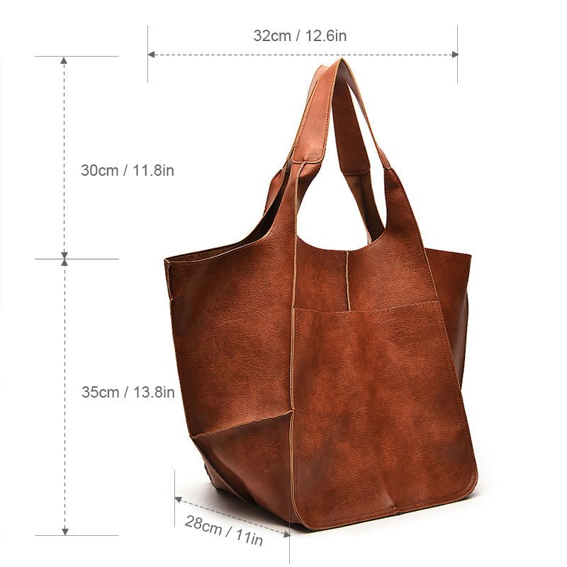 Women's Oversized Faux Leather Hobo Bag