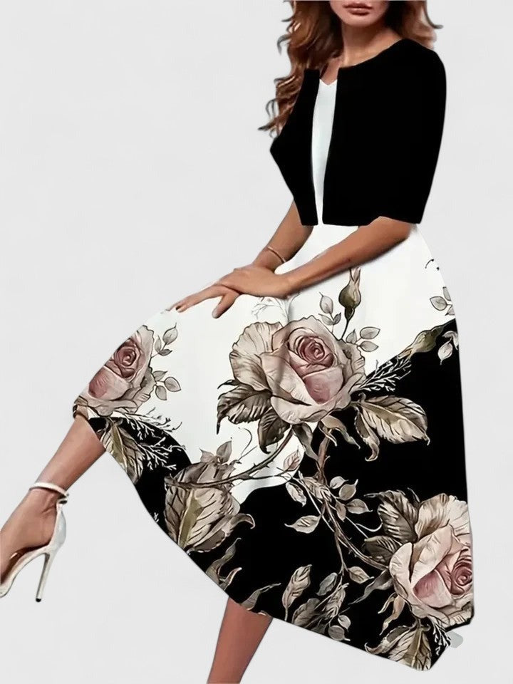 Floral A Line Midi Dress