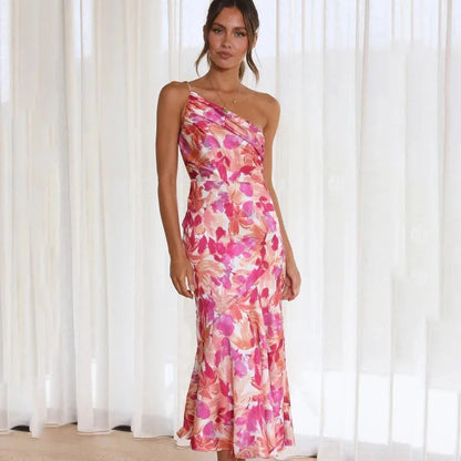 Floral Wedding Guest Midi Dress - Pink