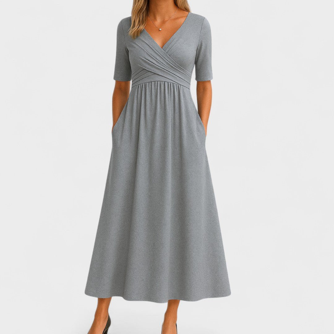 Women's Wrap Maxi Dress - Gray