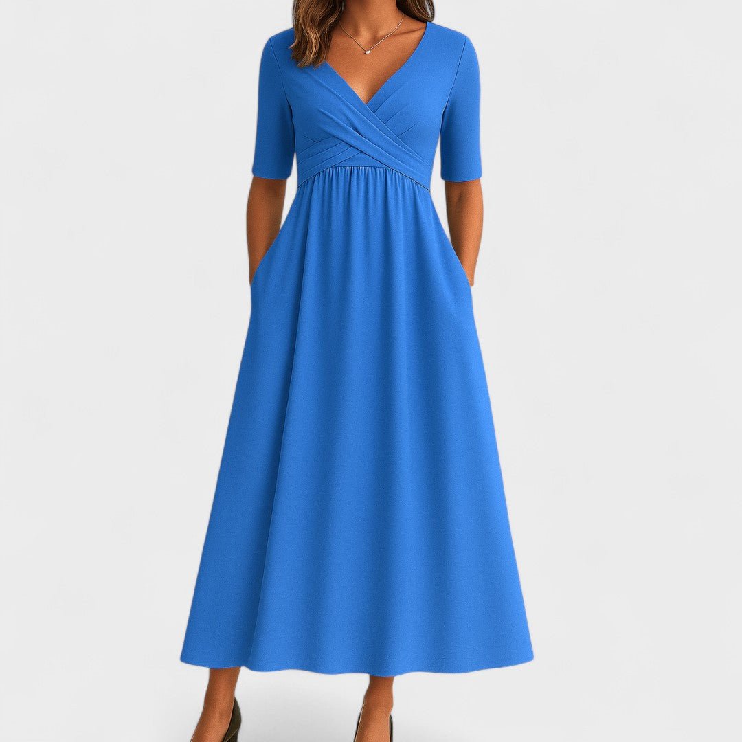 Women's Wrap Maxi Dress - Light blue