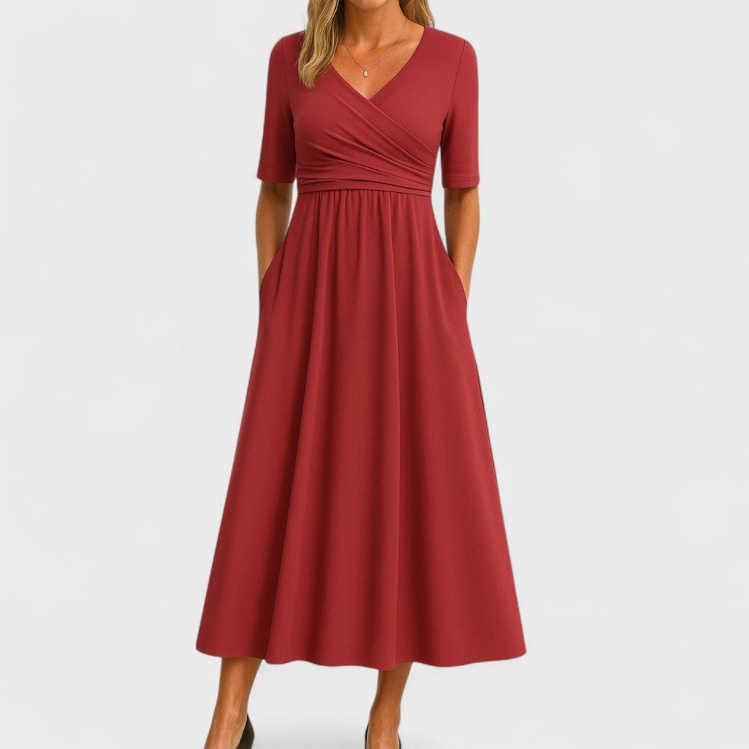 Women's Wrap Maxi Dress - Red