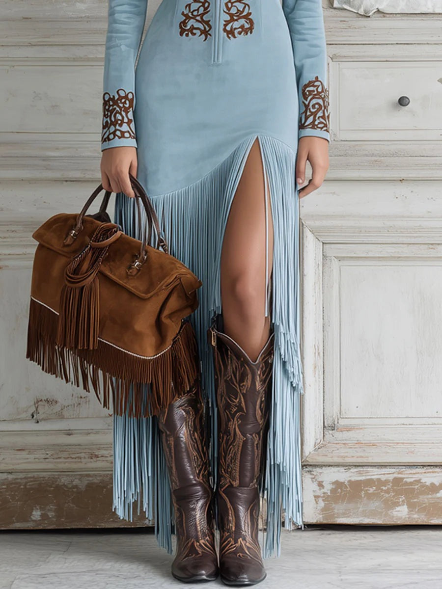 Fringe Maxi Dress