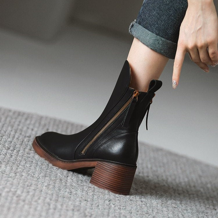 Block Heel Ankle Boots