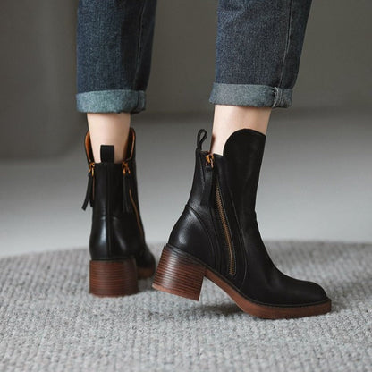 Block Heel Ankle Boots