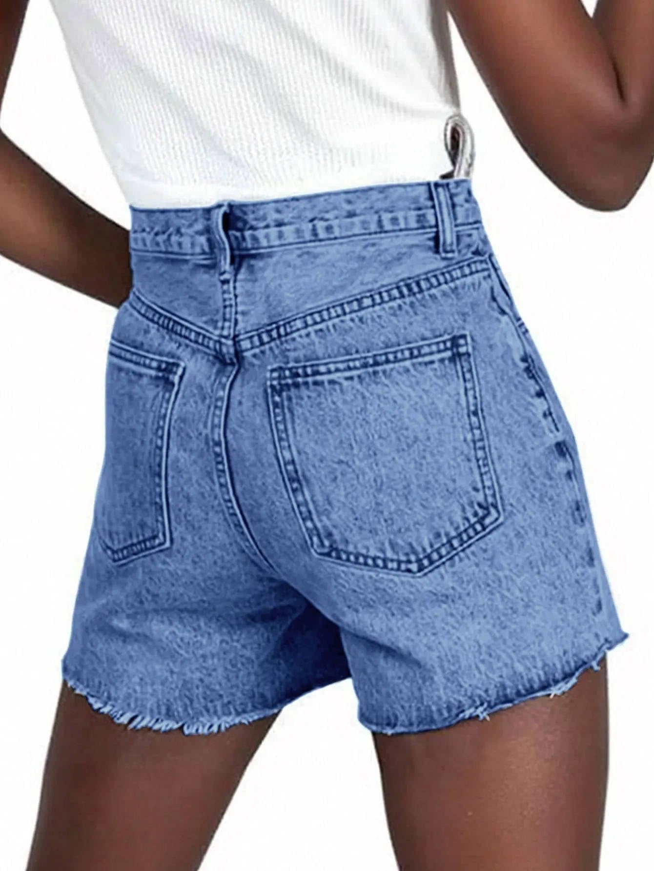 Women's High-Waisted Denim Shorts